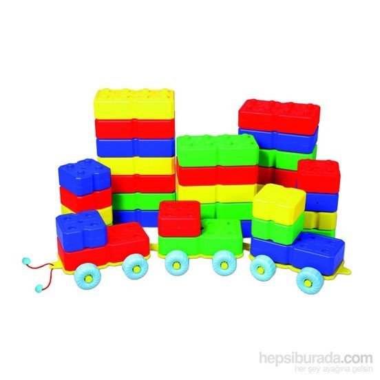 King Kids Arabalı Tuğla 40 Parça oyuncak