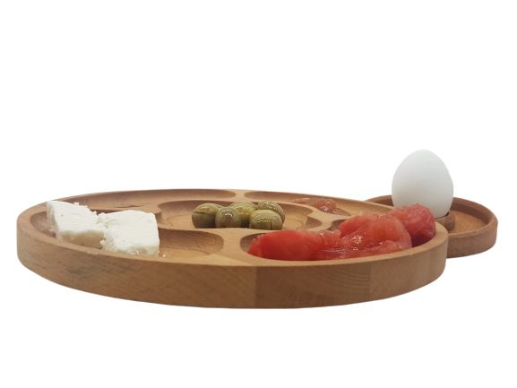 Dönen Set Kahvaltılık Çerezlik Sosluk Ahşap Sunum El yapımı 5 böl